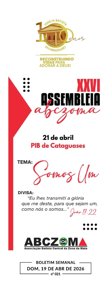 Capa da publicação 021 - Boletim Semanal | 19/04/26