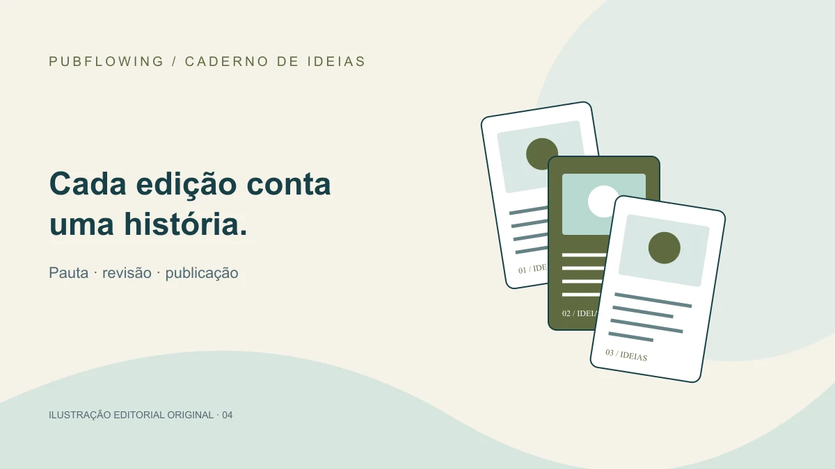 Ilustração editorial original sobre como criar uma revista digital profissional