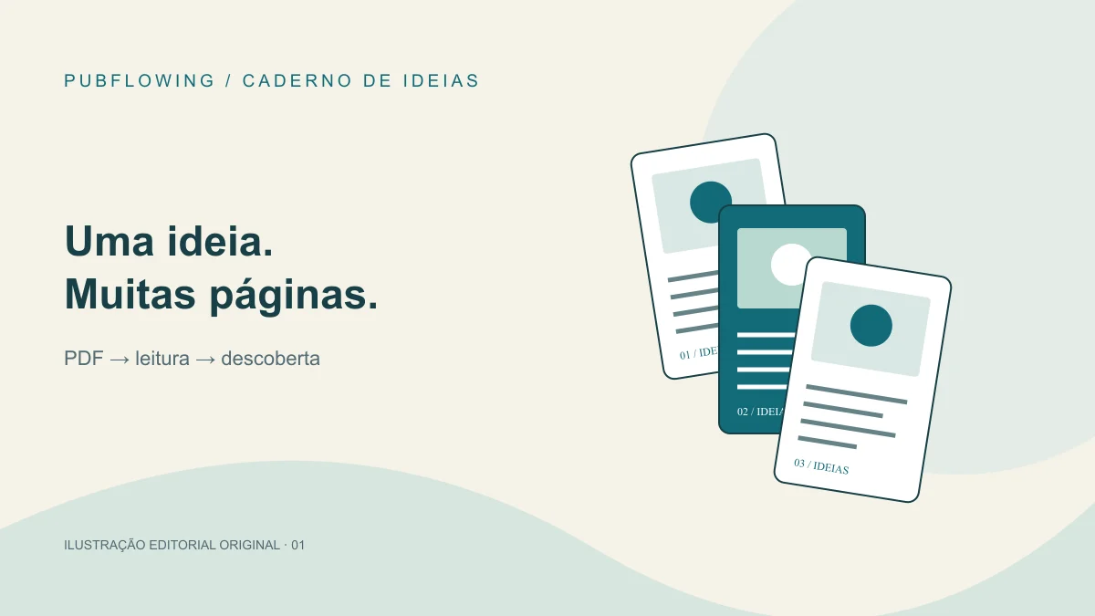 Ilustração editorial original sobre o que é um flipbook e como funciona