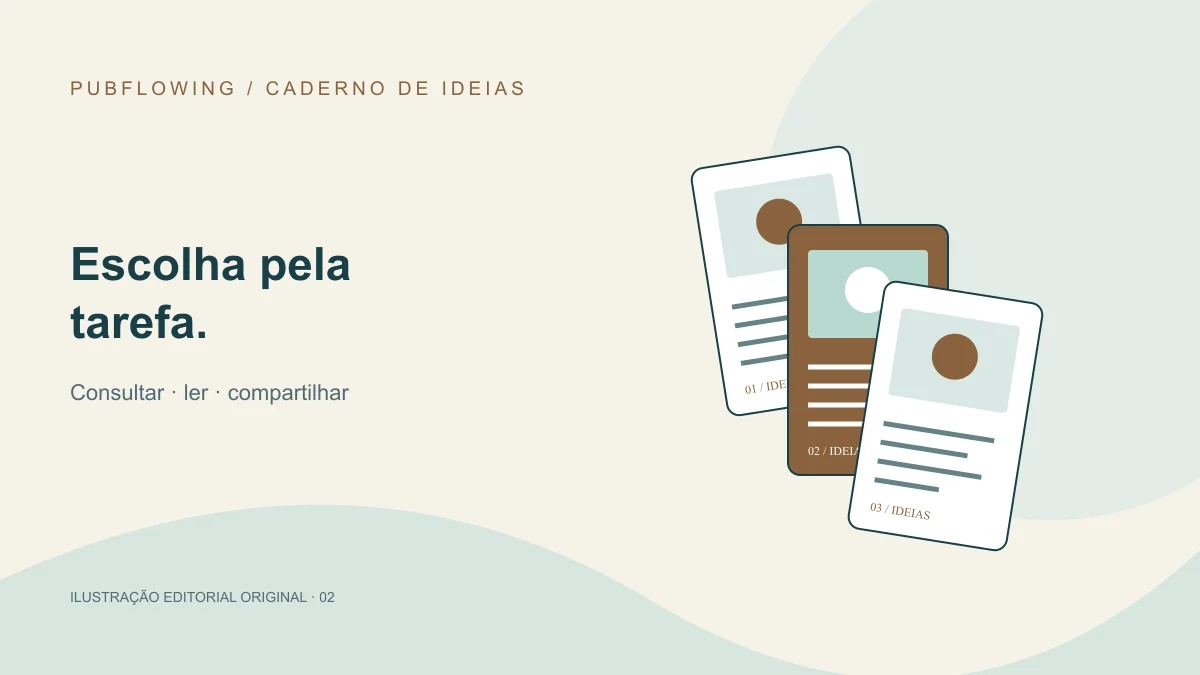 Ilustração editorial original sobre pdf tradicional ou flipbook: diferenças e aplicações